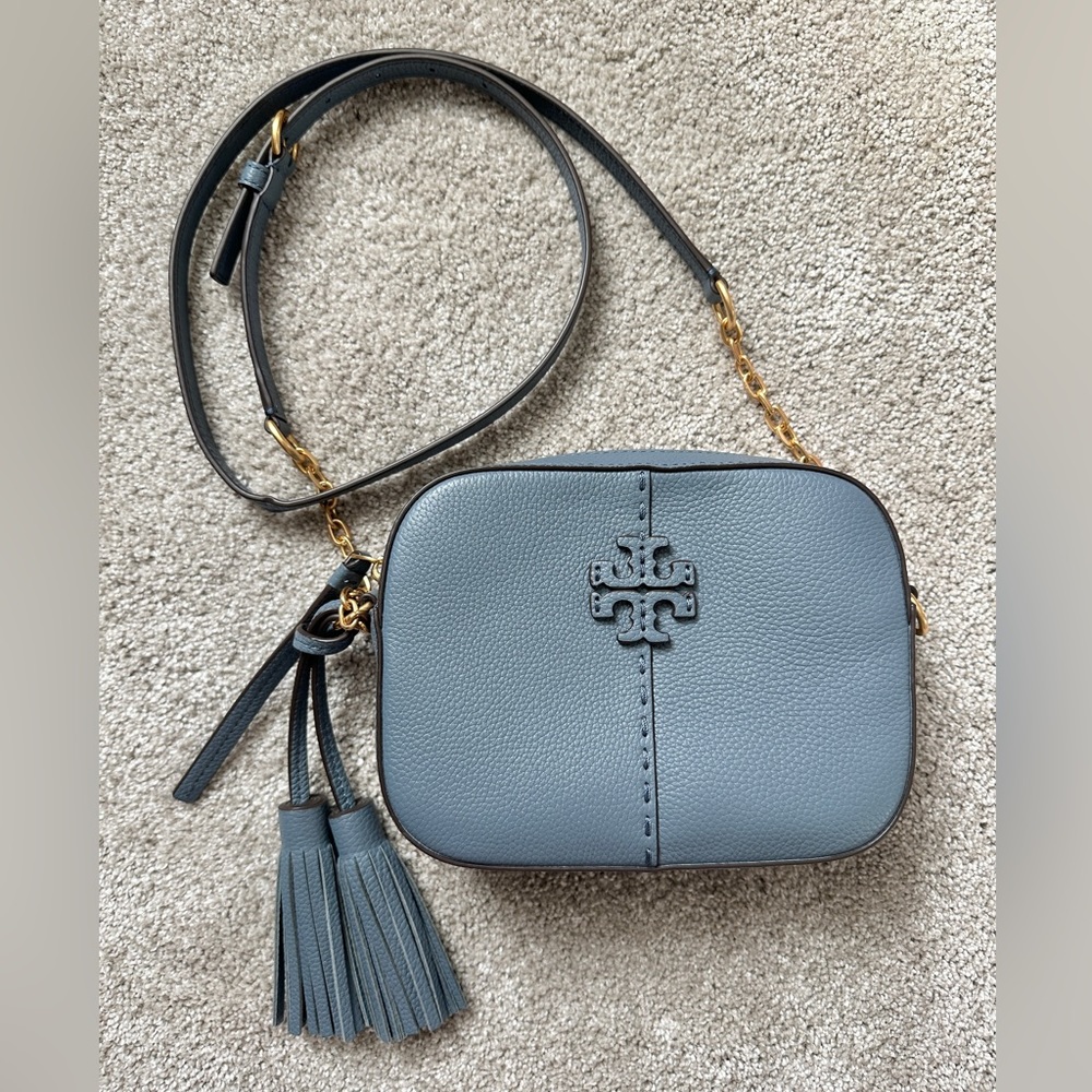 SOLD | Tory Burch Brunnera Blue McGraw Camera Bag Like New - Picture 5 of 16